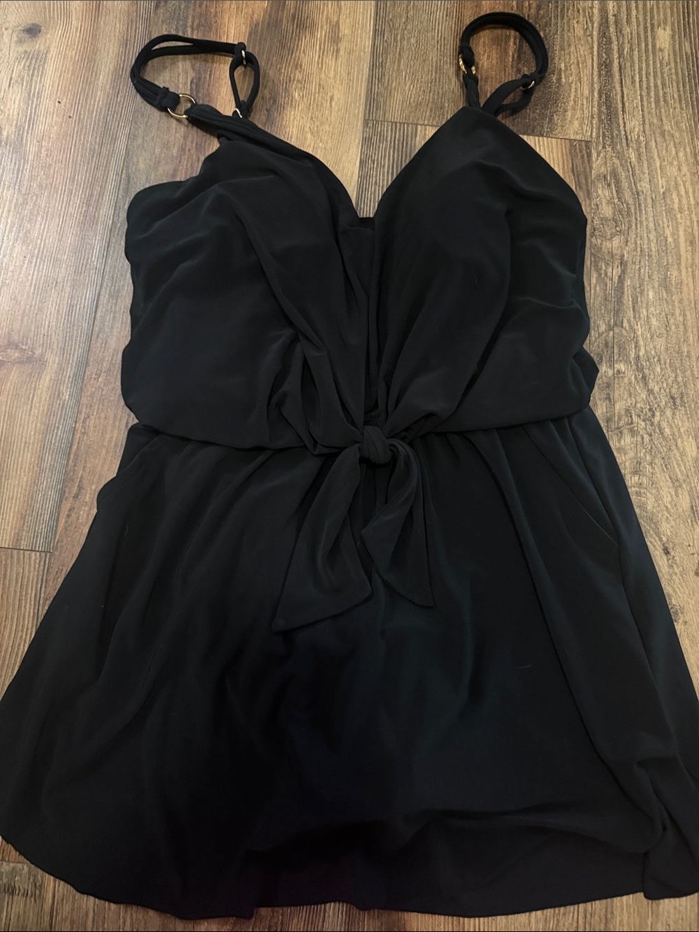 Magicsuit Black One-Piece Tie-Front Swimdress with Adjustable Straps